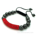 Shamballa Tube Weaved Bracelet With Hematite Beads Bracelet